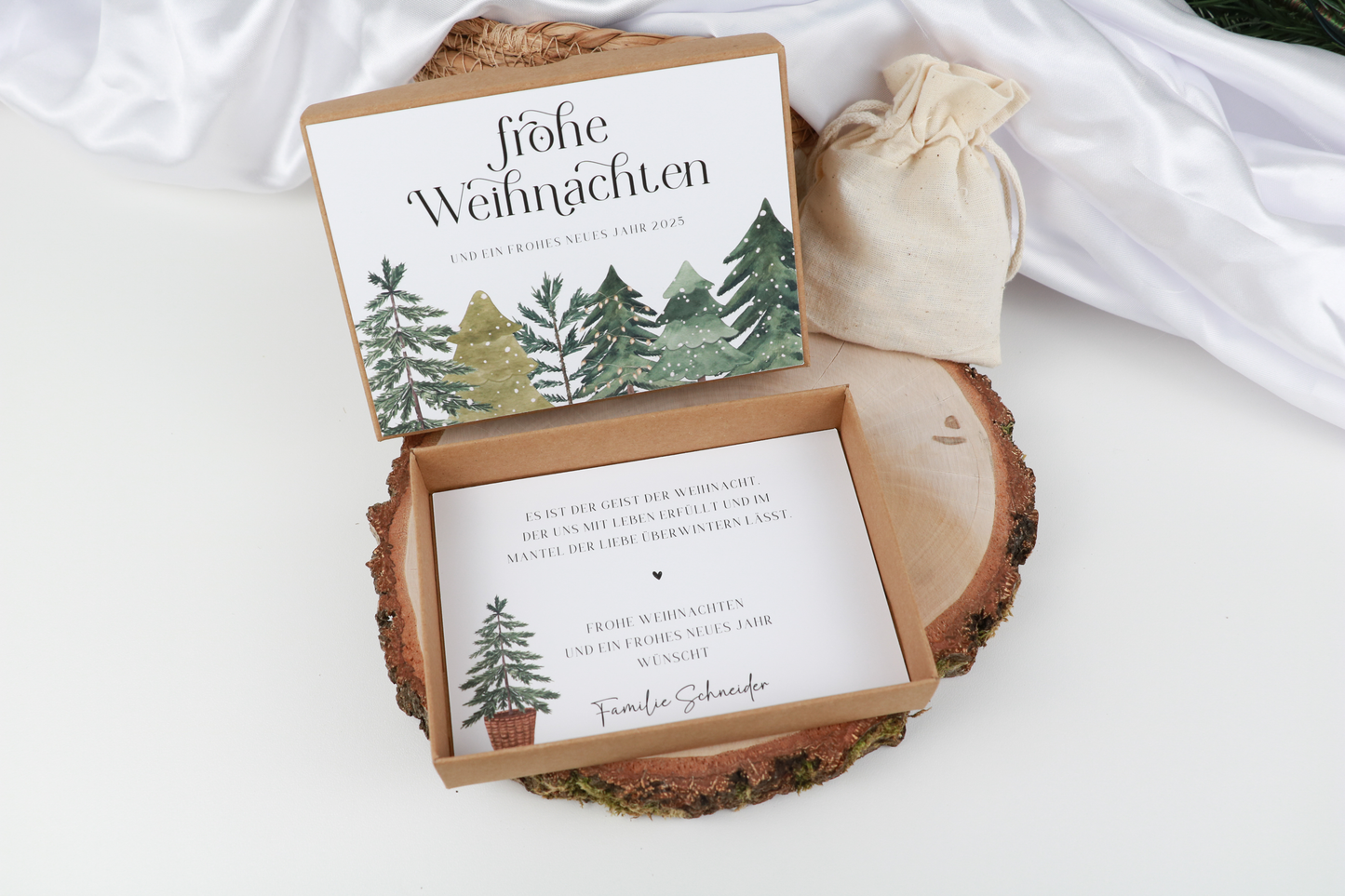 Weihnachtskarte - Geschenkbox "Frohe Weihnachten"