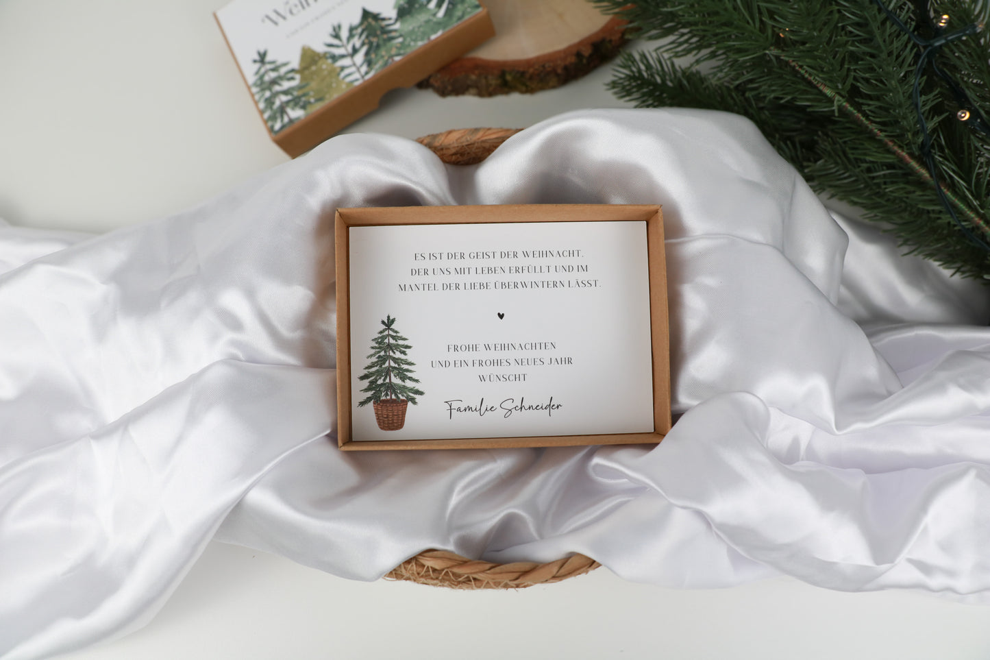 Weihnachtskarte - Geschenkbox "Frohe Weihnachten"
