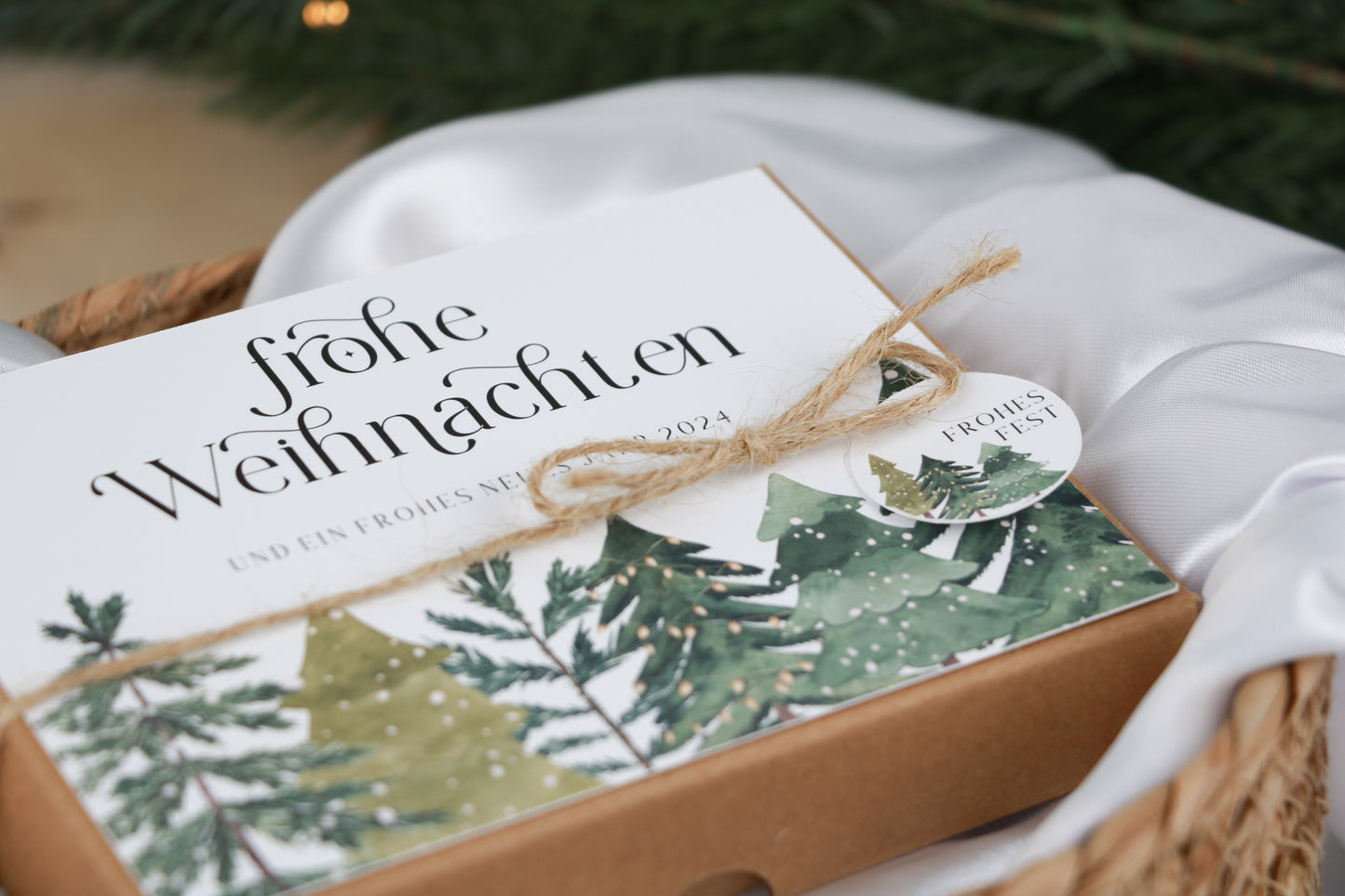 Weihnachtskarte - Geschenkbox "Frohe Weihnachten"