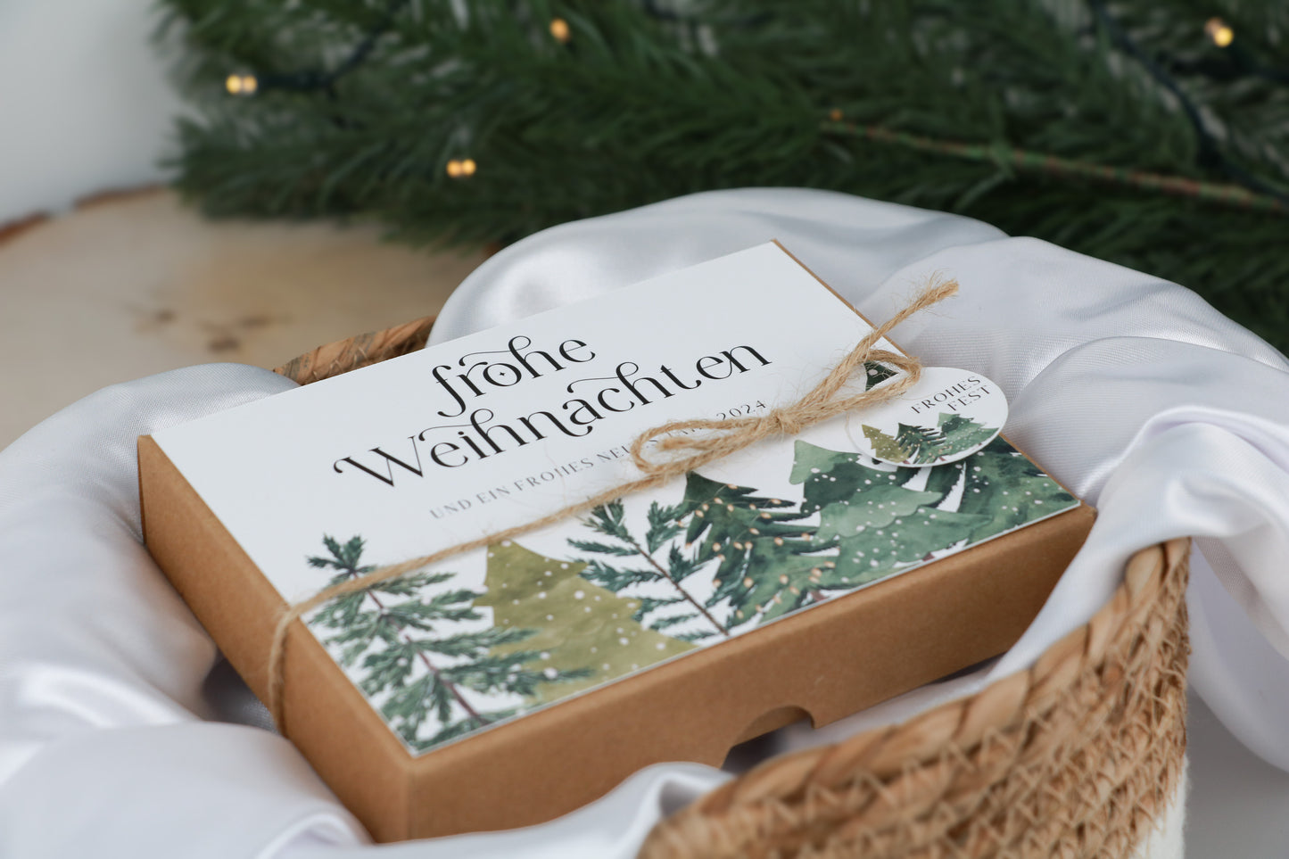 Weihnachtskarte - Geschenkbox "Frohe Weihnachten"