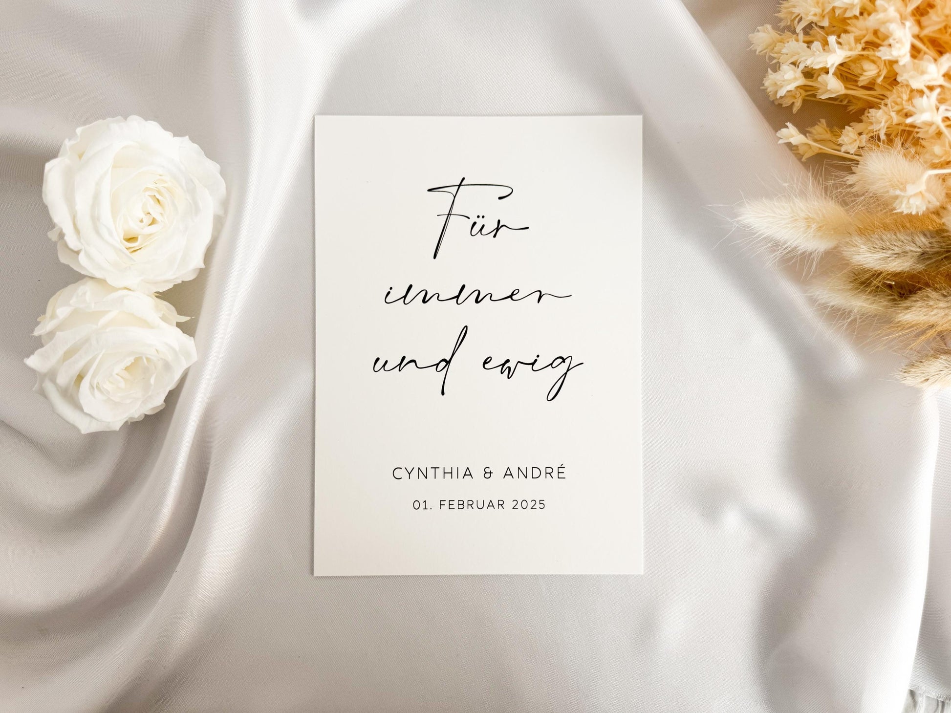 Geldgeschenk zur Hochzeit mit Strauß aus Trockenblumen | Acryl Bilderrahmen | personalisiert | Hochzeitsgeschenk | Brautpaar Geld für immer