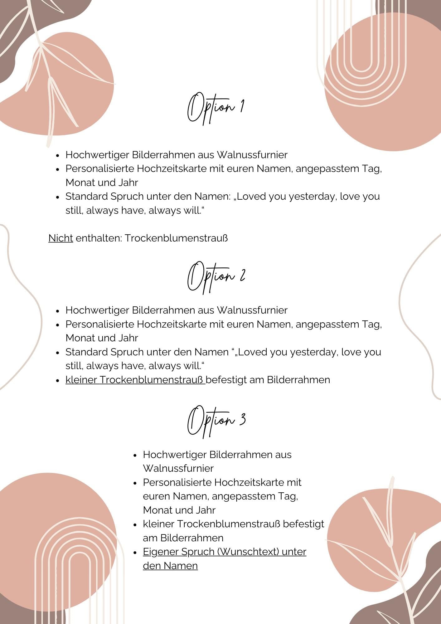 Personalisierter Kalender im Bilderrahmen – Valentinstagsgeschenk für Paare | Acrylglas & Walnussholz mit Trockenblumen | Hochzeit Jahrestag