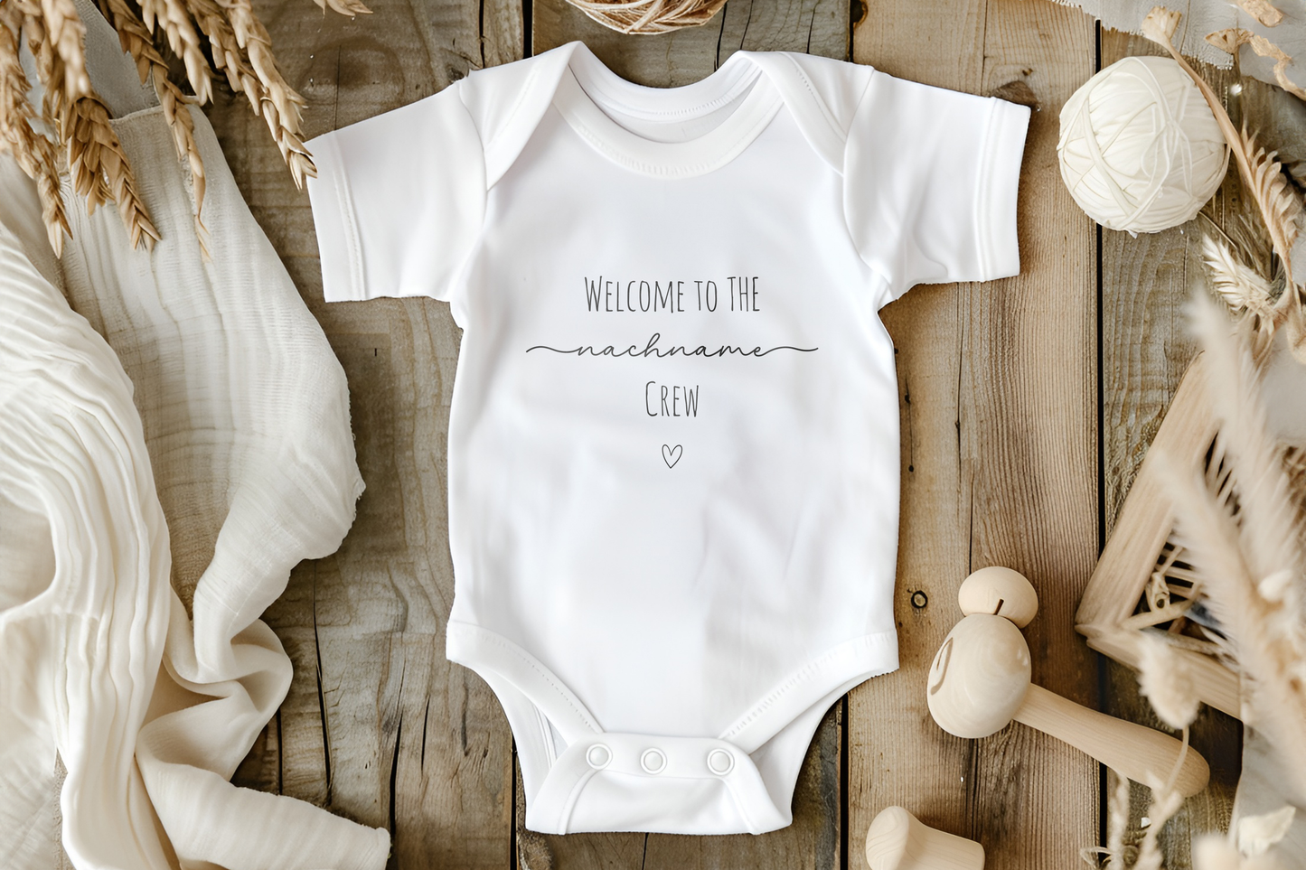 Babybody Nachname | Erster Strampler mit Name | personalisierbar | Baby | Geburt | Geburtsgeschenk | Babygeschenk