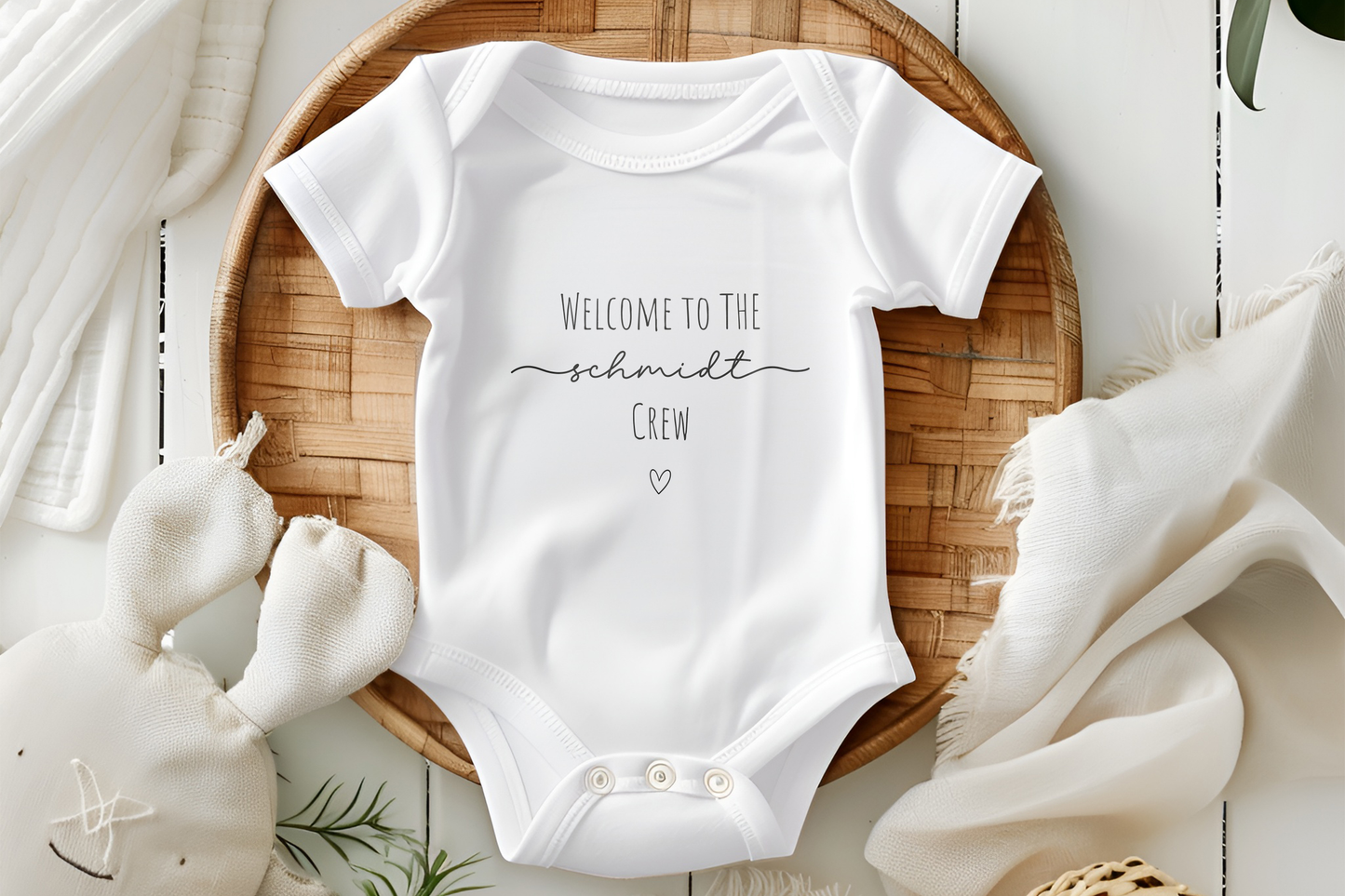 Babybody Nachname | Erster Strampler mit Name | personalisierbar | Baby | Geburt | Geburtsgeschenk | Babygeschenk