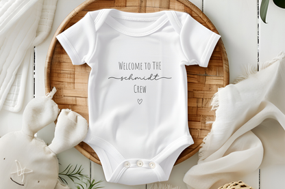 Babybody Nachname | Erster Strampler mit Name | personalisierbar | Baby | Geburt | Geburtsgeschenk | Babygeschenk
