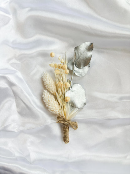 Geldgeschenk zur Silberhochzeit mit Strauß aus Trockenblumen | personalisiert | Hochzeitsgeschenk | Geschenkschachtel silberne Hochzeit