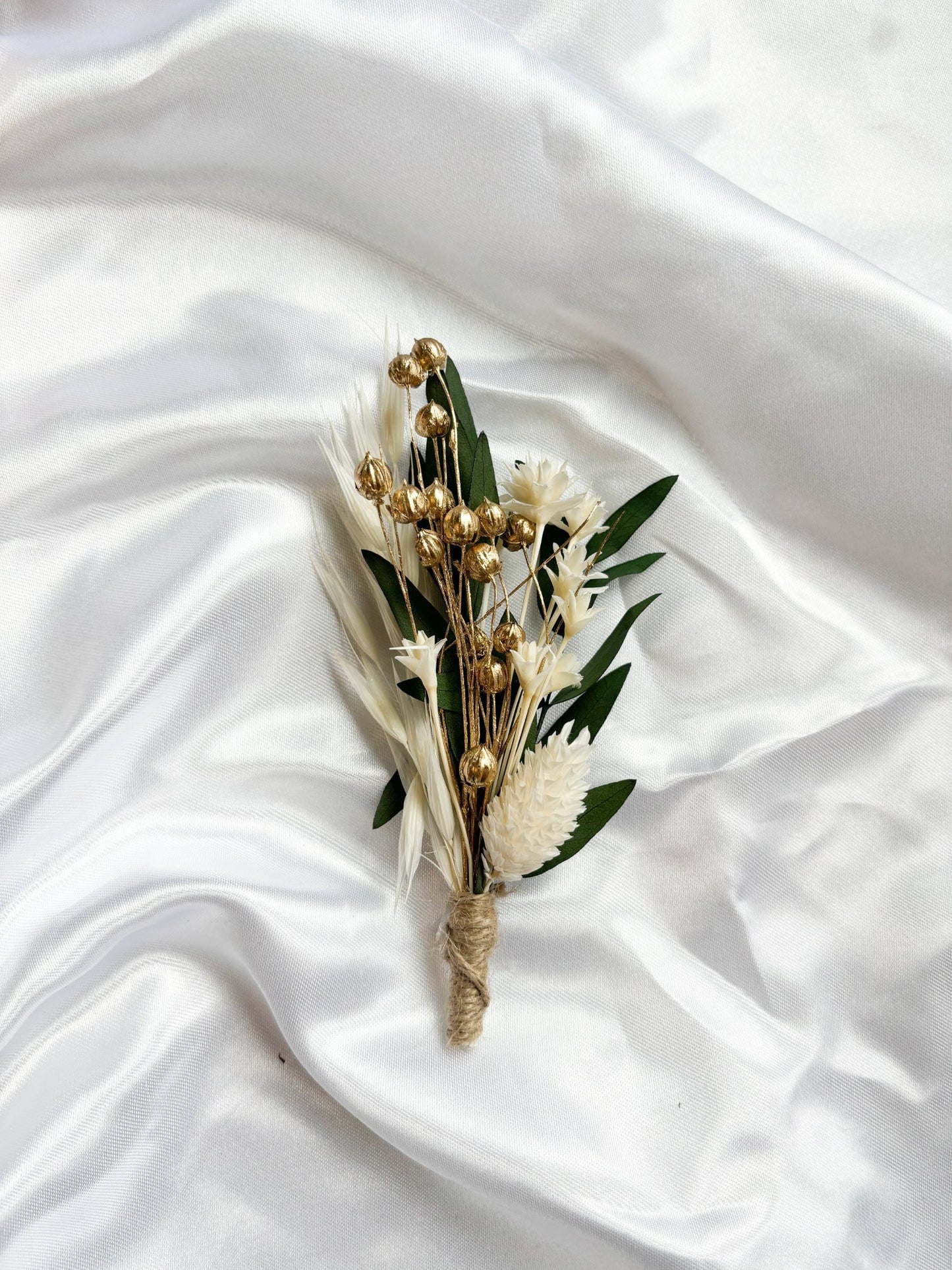 Trockenblumenstrauß für Geldgeschenkbox zur goldenen Hochzeit