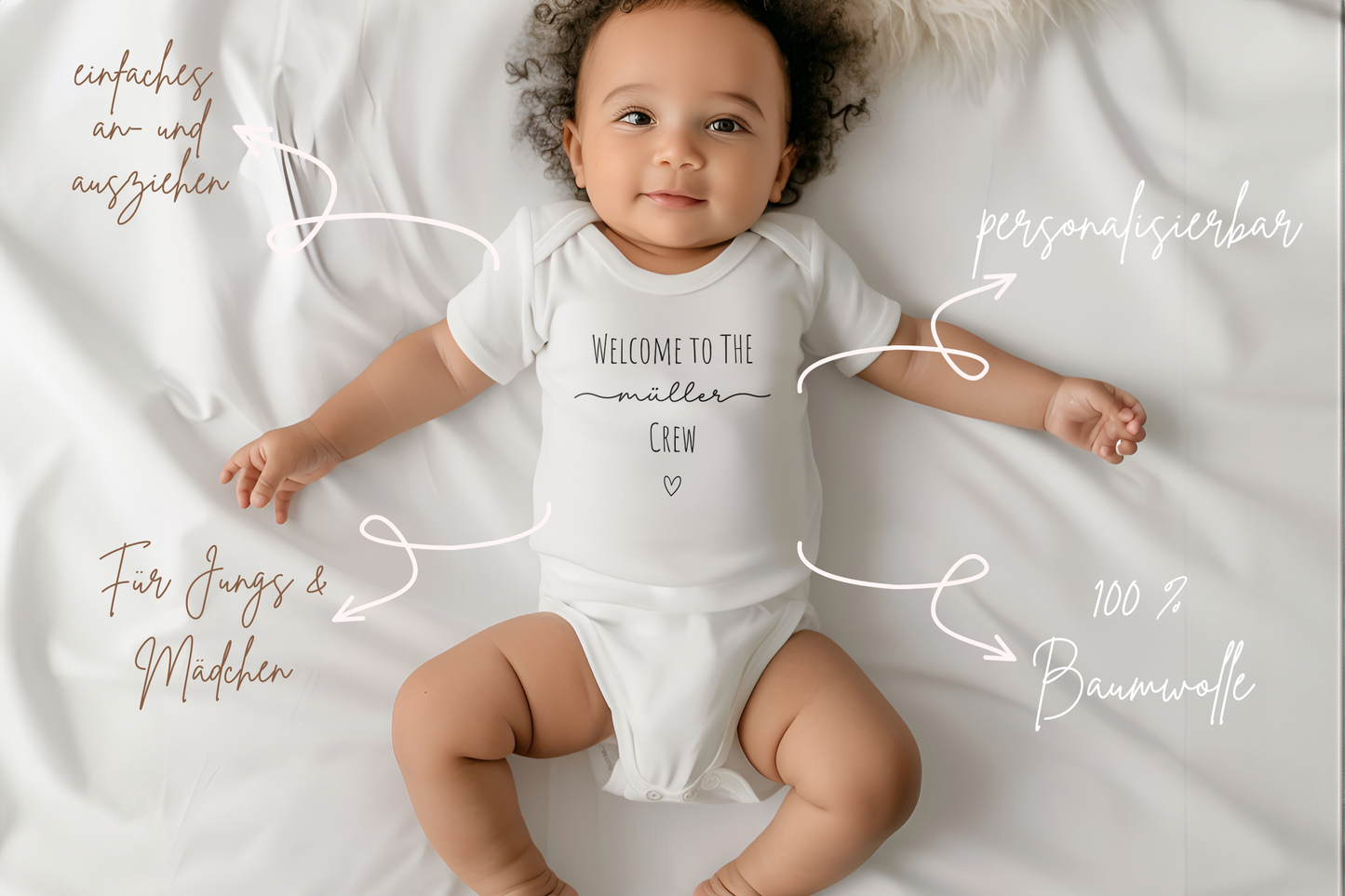 Babybody Nachname | Erster Strampler mit Name | personalisierbar | Baby | Geburt | Geburtsgeschenk | Babygeschenk