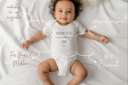 Babybody Nachname | Erster Strampler mit Name | personalisierbar | Baby | Geburt | Geburtsgeschenk | Babygeschenk